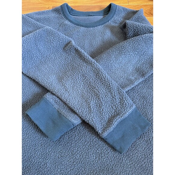 Vtg Patagonia Men's Fleece Pullover Sweatshirt Navy Blue Gorpcore Hiking Camping - Picture 7 of 10